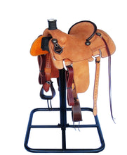 Load image into Gallery viewer, 7K Roughout Team Roping Saddle with Dally Post HD and Nevawrap 2.0