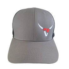 Load image into Gallery viewer, 7K Roping Cap #1  - Offset Logo Gray with Black Mesh