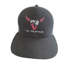 Load image into Gallery viewer, 7K Roping Logo Cap #2  - Gray with Pink logo / White Mesh