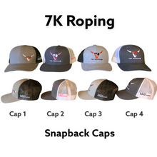 Load image into Gallery viewer, 7K Roping Logo Cap #2  - Gray with Pink logo / White Mesh