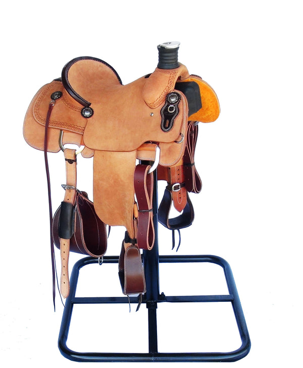 7K Roughout Team Roping Saddle with Dally Post HD and Nevawrap 2.0